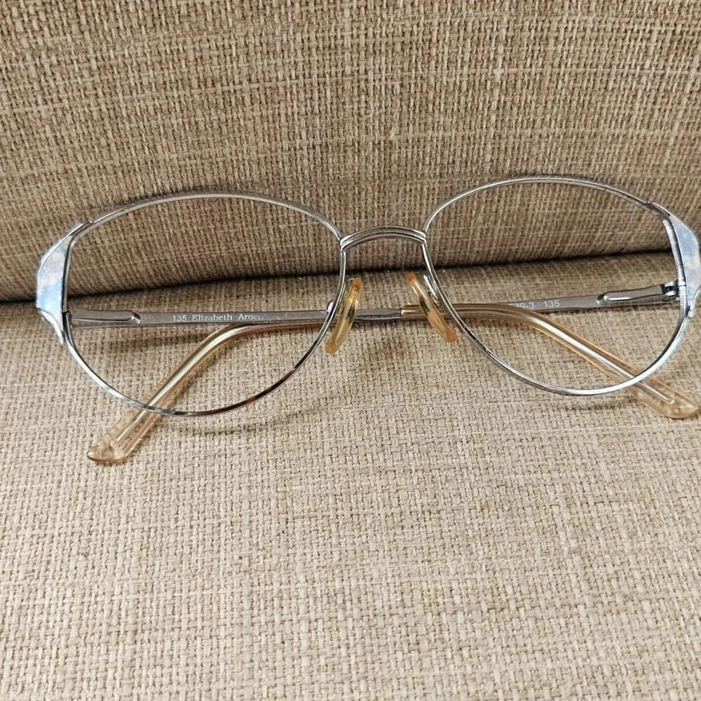 Vintage Elizabeth Arden Women Glasses Eyeglasses Frame Silver Tone EA639-3